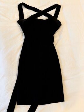 NBD Black Crisscross Bodycon Dress